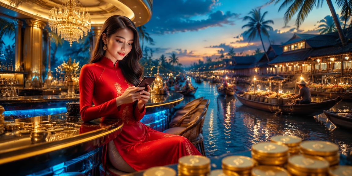Thành viên VIP tại Cần Thơ tham gia bàn baccarat cao cấp trong trang phục áo dài