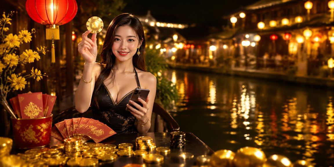 Người chơi tại Hội An nhận thưởng phong bao đỏ và uống cà phê trong khi sử dụng nền tảng i10
