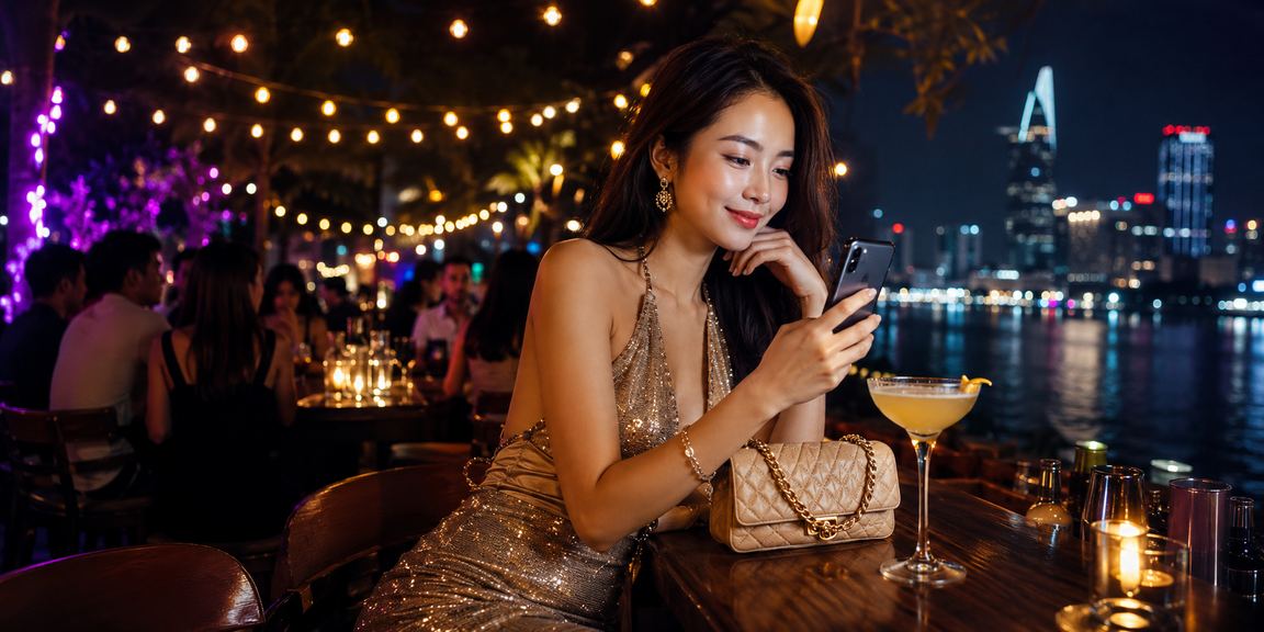Người chơi tại Sài Gòn nhận hoàn tiền cashback VIP trên điện thoại tại bãi biển